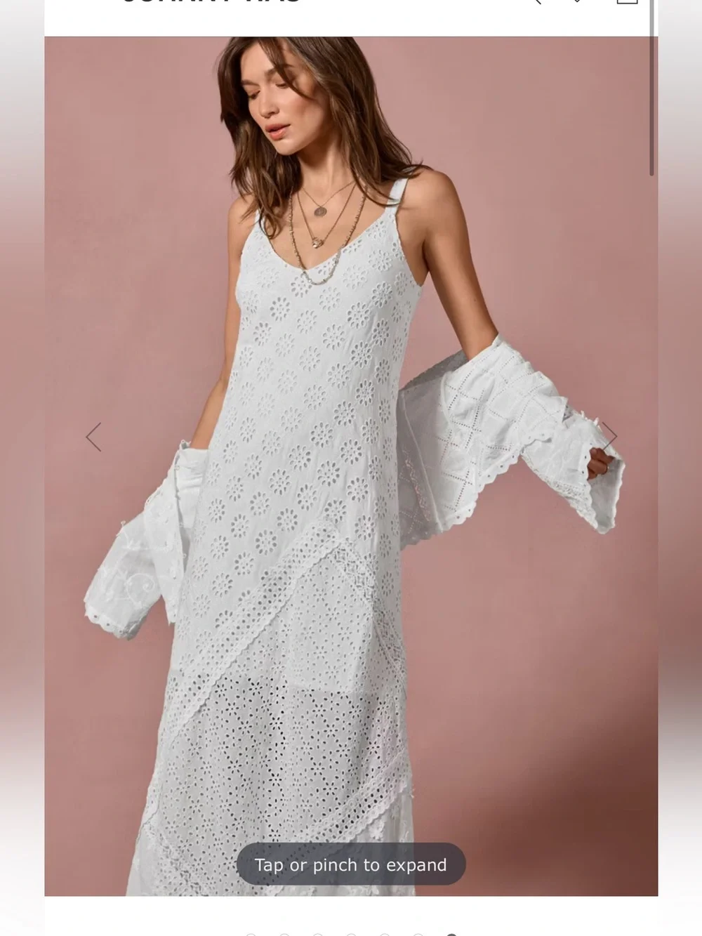 Jade 🌞GIGI White Eyelet Maxi Dress with V-Neck